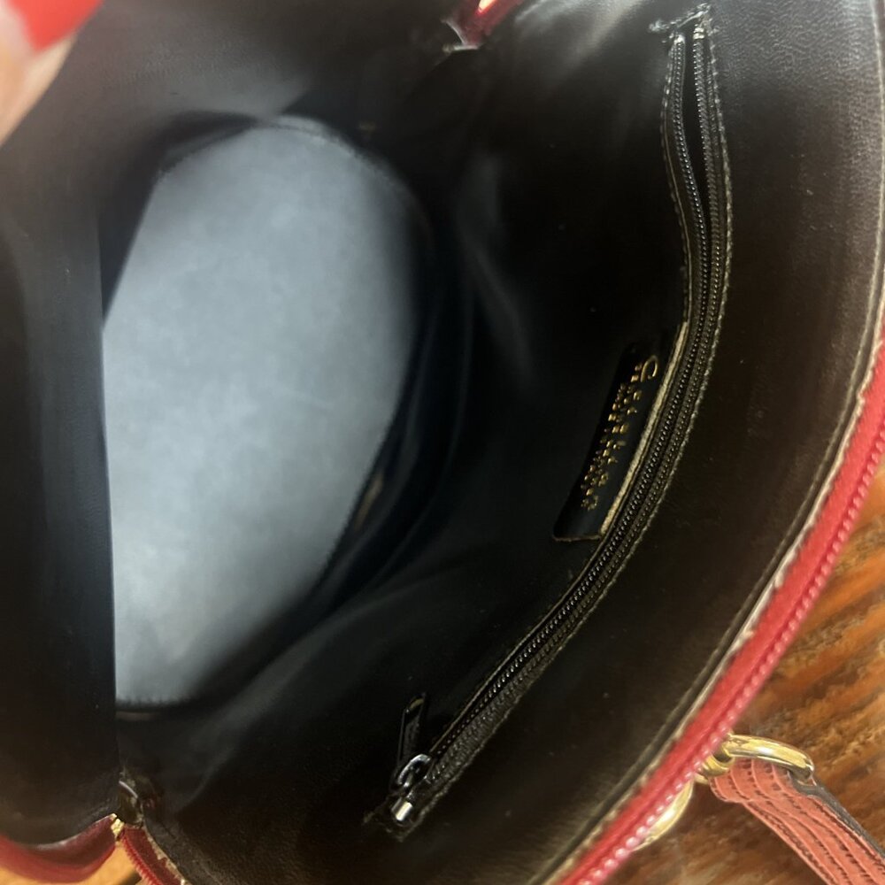 CRISTIAN MADE IN ITALY Genuine Leather Burgundy Red Dome Shaped Shoulder Bag - Picture 11 of 15